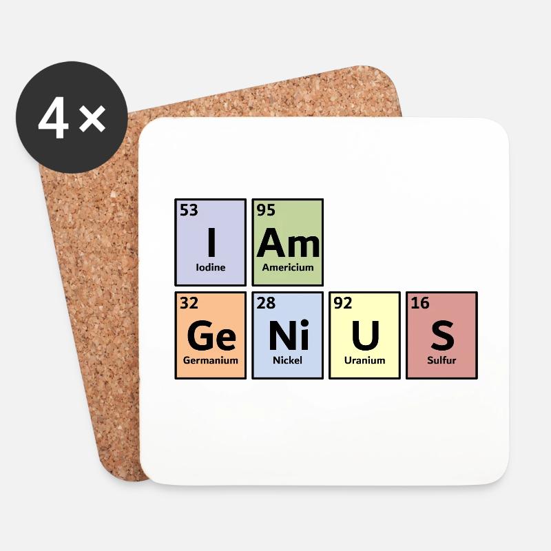 I am genius - Untersetzer (4er-Set) - Weiß