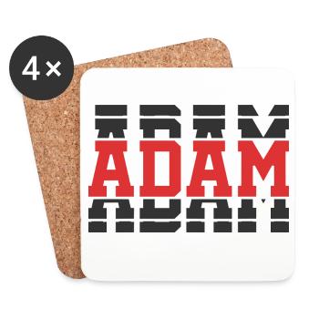 Adam t-shirt t-shirt gift idea stacked text - Coasters (set of 4) - white - Front