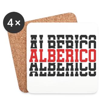 Aberico t-shirt t-shirt idée cadeau texte empilé - Dessous de verre (lot de 4) - blanc - Devant