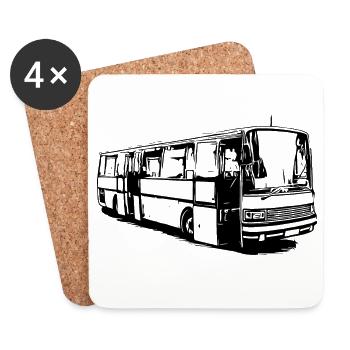 Setra Bus Setra S215 UL - Untersetzer (4er-Set) - Weiß - Vorne