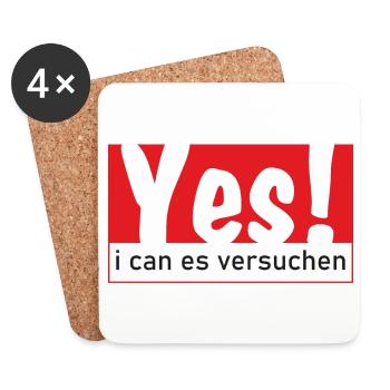 Yes i can es versuchen - Untersetzer (4er-Set) - Weiß - Vorne