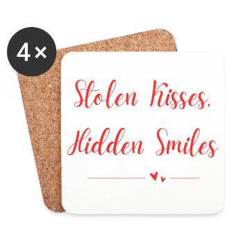 Stolen Kisses Hidden Smiles - Coasters (set of 4) - white - Front