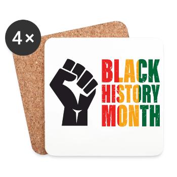 Mois de l'histoire des Noirs - Dessous de verre (lot de 4) - blanc - Devant