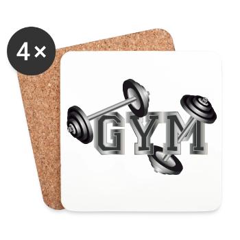 Typographie d’haltères pour les amateurs de fitness et de gym - Dessous de verre (lot de 4) - blanc - Devant
