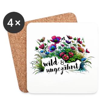 wild und ungezähmt wiesenblumen natur frühling - Untersetzer (4er-Set) - Weiß - Vorne