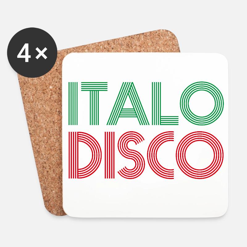 ITALO DISCO - Untersetzer (4er-Set) - Weiß