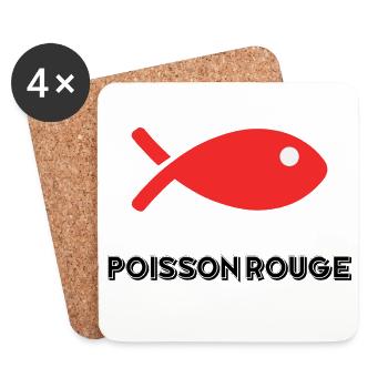 POISSON. MEMOIRE. POISSON D'AVRIL - Dessous de verre (lot de 4) - blanc - Devant