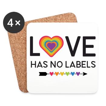 LGBT Pride Month - Love Has No Labels - Coasters (set of 4) - white - Front