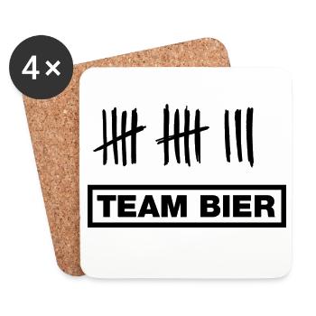 Bier, Beer, Cerveza - Untersetzer (4er-Set) - Weiß - Vorne