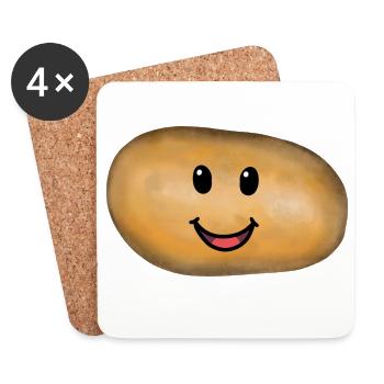 Kartoffel Gemüse Kartoffeln - Untersetzer (4er-Set) - Weiß - Vorne