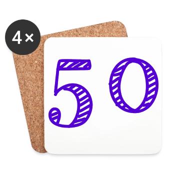 50. 50 YEARS. 50th ANNIVERSARY. 50 YEARS ANNIVERSARY. - Coasters (set of 4) - white - Front