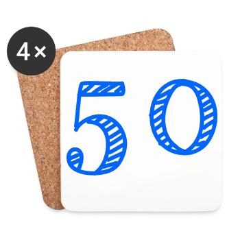 50. 50 YEARS. 50th ANNIVERSARY. 50 YEARS ANNIVERSARY. - Coasters (set of 4) - white - Front