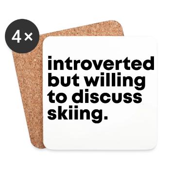 Skiing Skiing Skiing - Coasters (set of 4) - white - Front