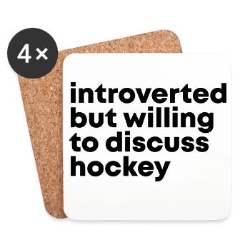 hockey - Dessous de verre (lot de 4) - blanc - Devant