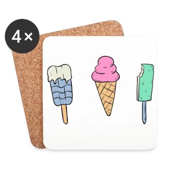 Süßes Eis - Untersetzer (4er-Set) - Weiß - Vorne