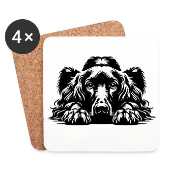 Irish Setter Kopf mit Pfoten - Untersetzer (4er-Set) - Weiß - Vorne