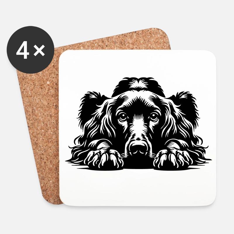 Irish Setter Kopf mit Pfoten - Untersetzer (4er-Set) - Weiß