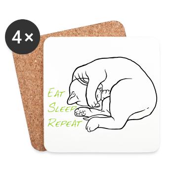 Eat sleep repeat - Coasters (set of 4) - white - Front