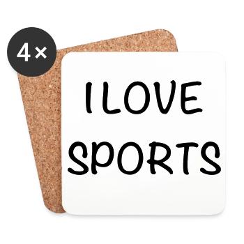 I love sports - Coasters (set of 4) - white - Front