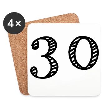 30. 30 YEARS. 30th ANNIVERSARY. 30 YEARS ANNIVERSARY. - Coasters (set of 4) - white - Front