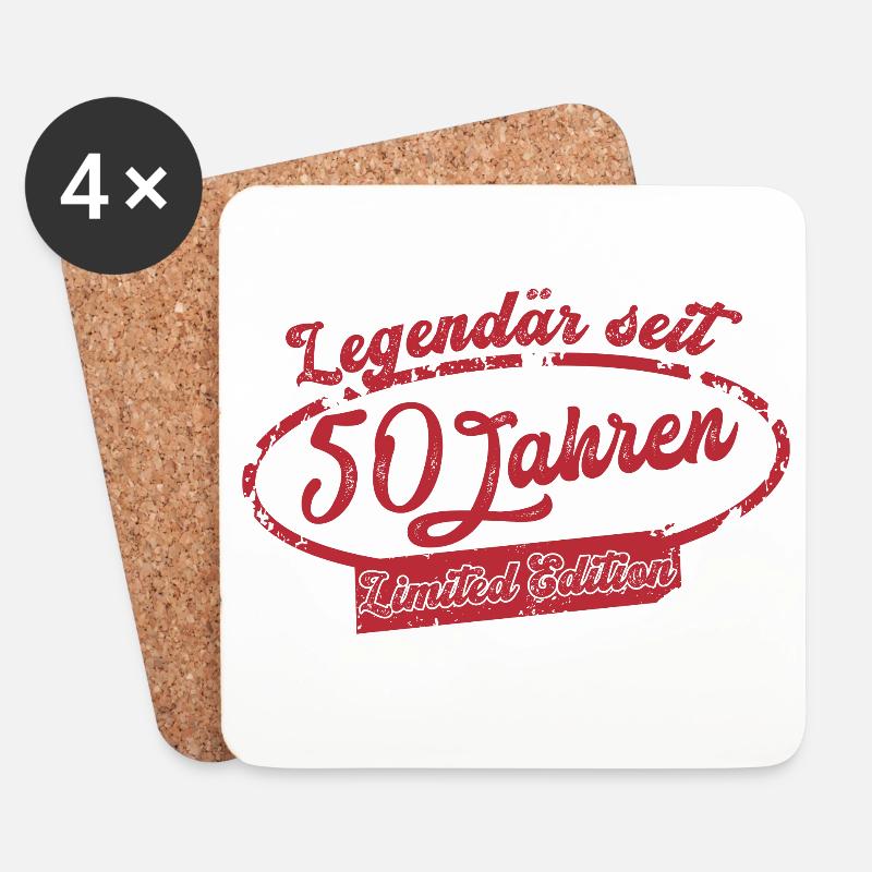 50. Geburtstag Legendär seit 1976 Retro Geschenk - Untersetzer (4er-Set) - Weiß