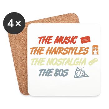 Music Hairstyles Nostalgia 80s - Coasters (set of 4) - white - Front