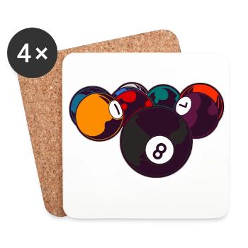 Billiards 8 Ball - Coasters (set of 4) - white - Front