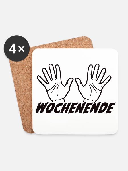 Wochenende - Untersetzer (4er-Set) - Weiß