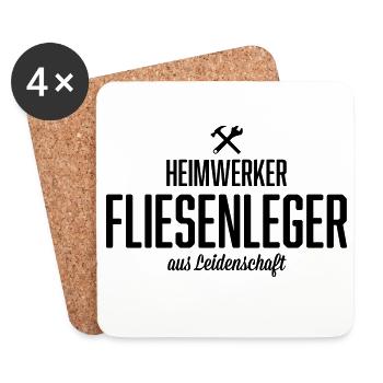 Heimwerker Fliesenleger - Untersetzer (4er-Set) - Weiß - Vorne