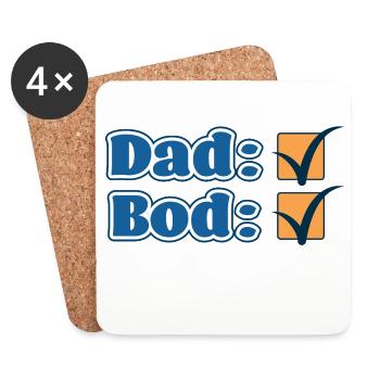 Dad Bod Approved – Fun Father's Day Design - Coasters (set of 4) - white - Front
