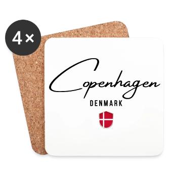 J’adore Copenhague, souvenir de Copenhague - Dessous de verre (lot de 4) - blanc - Devant
