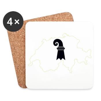 Basel-Stadt Switzerland - Coasters (set of 4) - white - Front