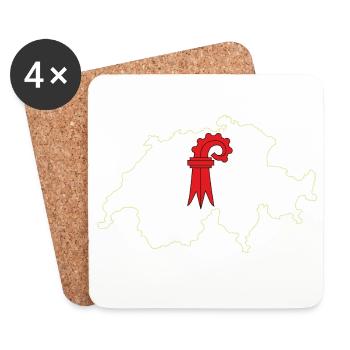 Basel-Landschaft Switzerland - Coasters (set of 4) - white - Front
