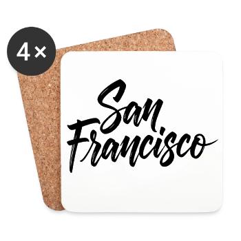 San Francisco - Dessous de verre (lot de 4) - blanc - Devant