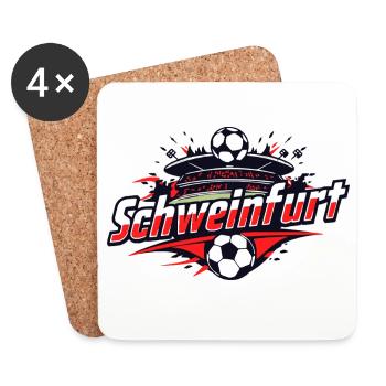 Schweinfurt Fussball Fanartikel Fußball Fan - Untersetzer (4er-Set) - Weiß - Vorne