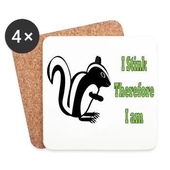 Humorvolle Skunk-Philosophie Zitat-Design - Untersetzer (4er-Set) - Weiß - Vorne