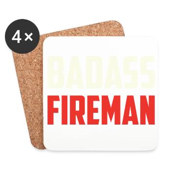 Combatant firefighter badass - Coasters (set of 4) - white - Front