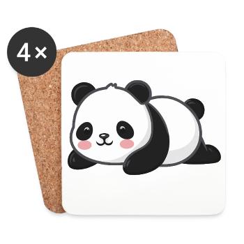 Cute Panda Animal Lover - Coasters (set of 4) - white - Front