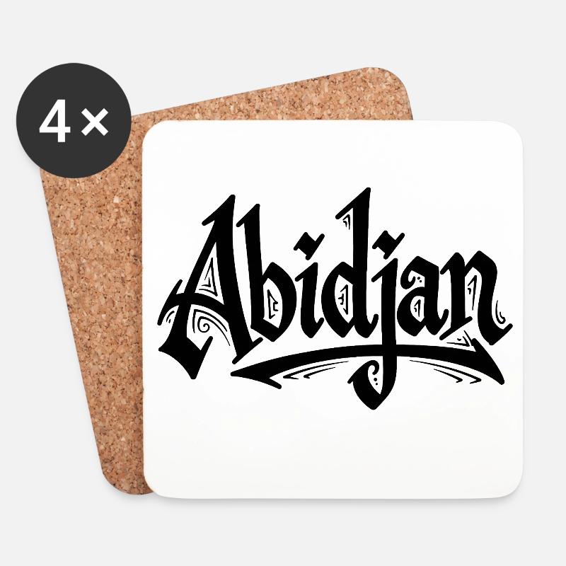 Abidjan - Untersetzer (4er-Set) - Weiß