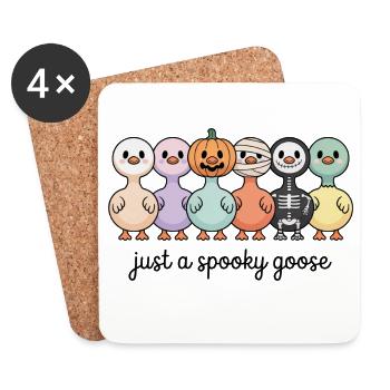 Halloween Juste une oie effrayante Canards - Dessous de verre (lot de 4) - blanc - Devant