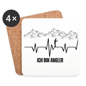 Bergsteiger in minimalistischer Silhouette - Untersetzer (4er-Set) - Weiß - Vorne