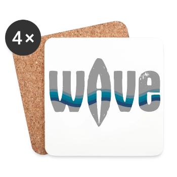 Sea Waves Surfer Design - Coasters (set of 4) - white - Front