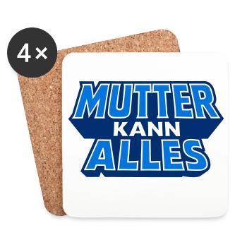 Mother can do everything Motif in blue - Coasters (set of 4) - white - Front