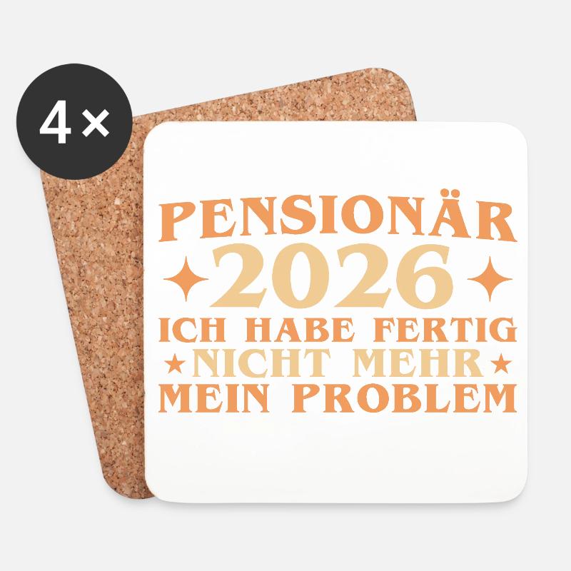 Pensionär 2026 Abschied Arbeitskollege Pension - Untersetzer (4er-Set) - Weiß