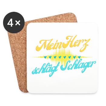 My heart beats Schlager - Coasters (set of 4) - white - Front