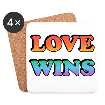 Liebe gewinnt Stolz Gradient - Untersetzer (4er-Set) - Weiß - Vorne
