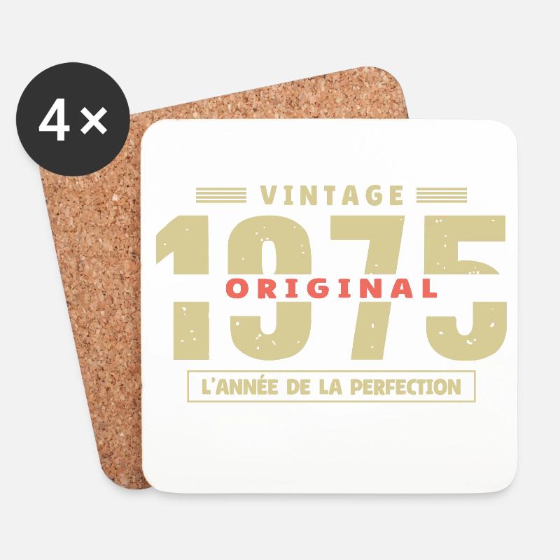 1975 Vintage Perfektion Geburtstagsgeschenk - Untersetzer (4er-Set) - Weiß
