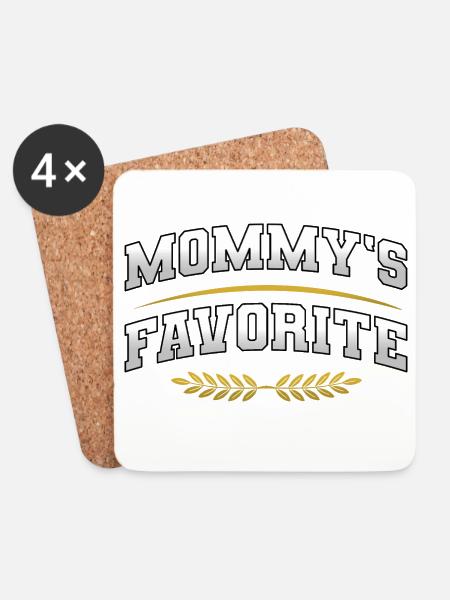 Mommy's Favorite Mamas Liebling Sohn Tochter - Untersetzer (4er-Set) - Weiß