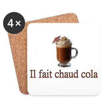 Il fait chaud cola - Dessous de verre (lot de 4) - blanc - Devant