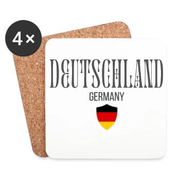 J’aime l’Allemagne, la fierté allemande - Dessous de verre (lot de 4) - blanc - Devant